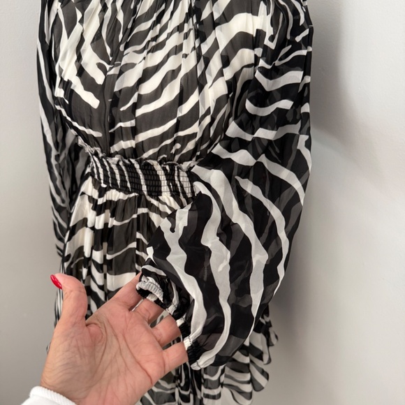 Dolce & Gabbana Zebra Print Silk Chiffon Mini Dress Evening Cocktail Designer - Picture 5 of 12